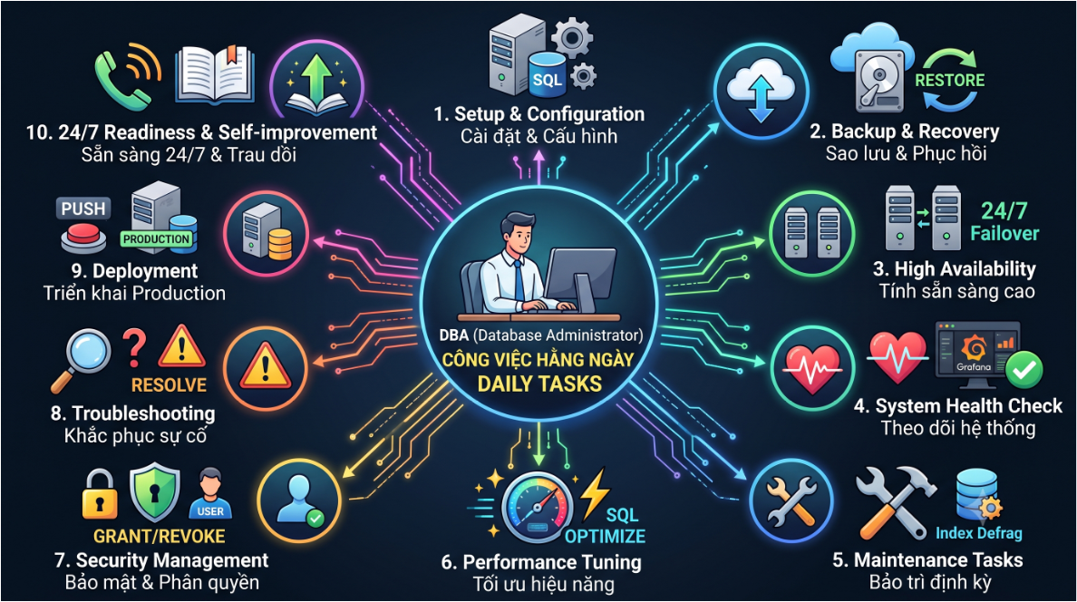 Công việc hằng ngày của quản trị viên cơ sở dữ liệu (SQL SERVER DBA)